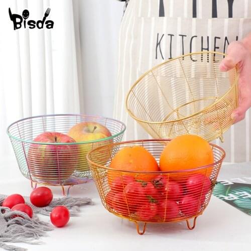 Upgrade Fruit Drain Basket Stainless Steel Vegetable Snack Candy Storage Table-top Utensils Practical Washing Kitchen Strainer