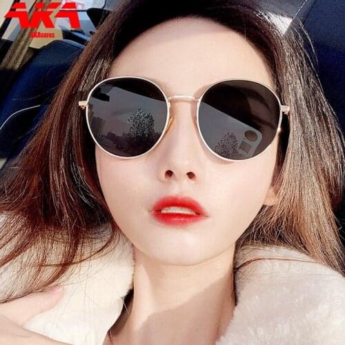 AKAgafas Round Sunglasses Women 2021 Simple Vintage Oculos Women Sunglasses Ocean Mirror Sun Glasses for Men Lentes De Sol Mujer