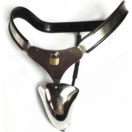 Male Chastity Belt Locks Pants Penis Cage Adjustable Arc Waist Stainless Steel Chastity Device Cock Cage Cbt Sex Toys For Men