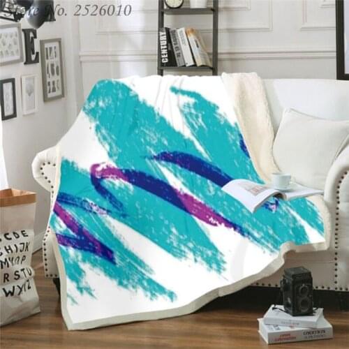 Throw blanket 90s Jazz Solo Paper 3D Velvet Plush Blanket Bedspread For Kids Girls Sherpa Blanket Couch Quilt Cover Travel 01