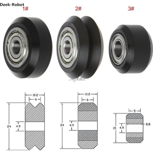 Deek-Robot POM Plastic Wheel With 625zz MR105zz Idler Pulley Gear Passive Perlin Wheel V-Slot Type For 3D Printer Z16 Drop ship