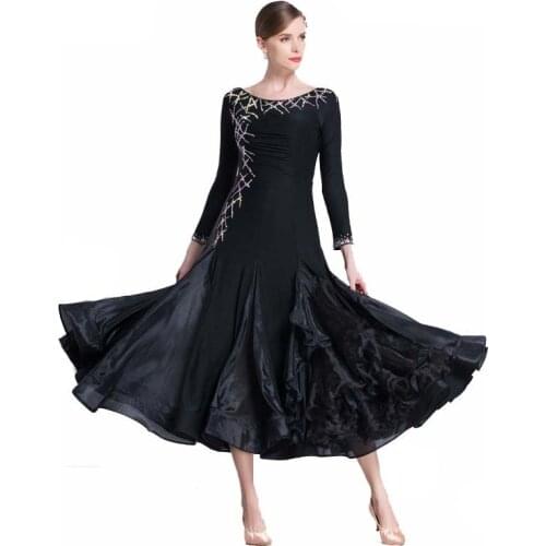 M-1879 ballroom dance competition dresses women standard dance dresses Spandex ballroom dance practice dresses for sale