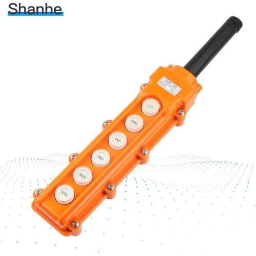Hoist Crane Pendant Pushbutton Switch Up Down Rainproof Button 6 ,crane switch,lift switch,ENGLISH LETTER ON THE BUTTONS