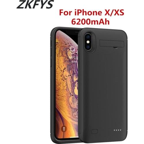 ZKFYS Portable 6200mAh Ultra Thin Fast Charger Battery Pack Case For iPhone X XS External Power Bank Battery Charger Cover