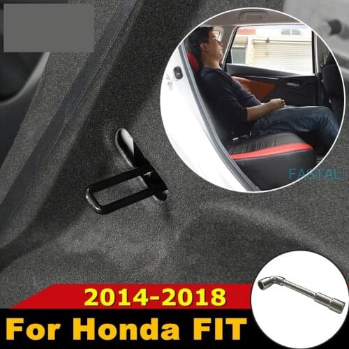 For Honda FIT JAZZ 2014-19 stainless steel rear seat buckle even seat bracket adjustment GK5 Car accessories