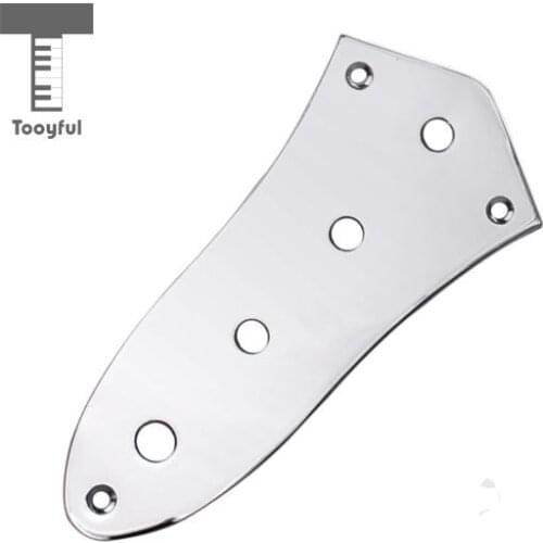 Tooyful High Quality 1Pc Steel 4 Hole Chrome Plating Vintage Control Plates for Professional Jazz Bass Style Parts Replacement