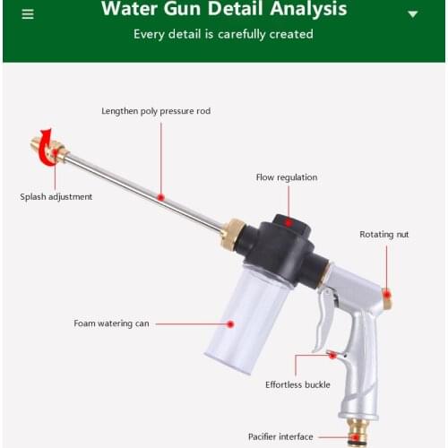 High Pressure Water Spray Gun Washing Machine Car Washing Machine Garden Watering Hose Nozzle Sprinkler Foam Cleaning Water Gun