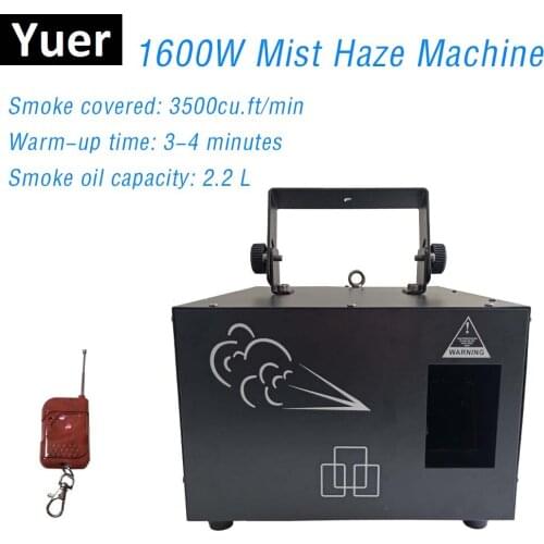 High Output 1600W Haze Machine 2.2L Liquid Tank Fog Machine DMX512 Smoke For Disco DJ Party Stage LED Effect Lighting Equipment