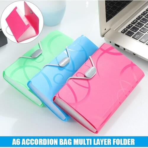 1pc A6 File Document Bag Expanding File Folder Desktop Organizer Storage Office Holder Case School Office Business Supplies