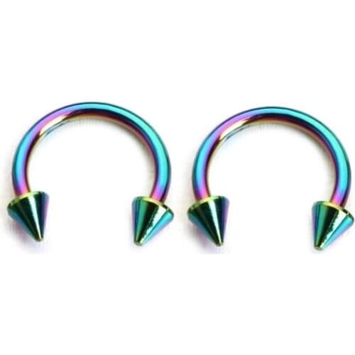 10pcs 9mm Stainless Steel Eyebrow Bar Lip Nose Piercing Ear Studs Steel Mixed Body Jewelry Fashion Punk Crystal Piercing Set