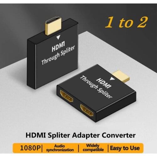 1to2 HDMI-compatible 1 Male to 2 Female Splitter Cable Adapter 1 In 2 Out Converter 1080P for VD HDTV Xbox PS3 PS4 STB Projector