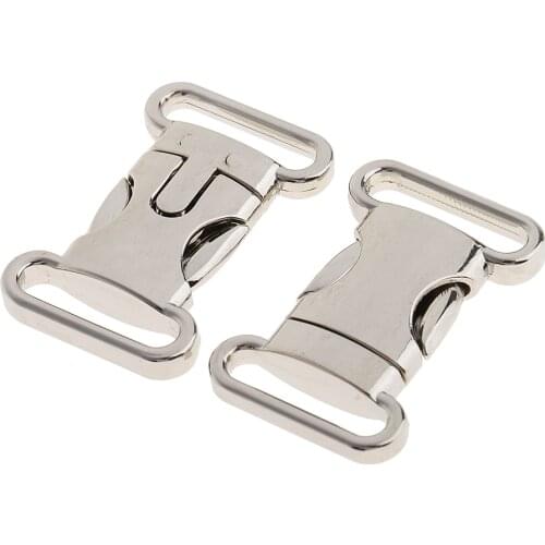 2 Pieces Side Release Buckle Stainless Steel for Paracord Bracelet Dog Collar Bag Strap Clasp