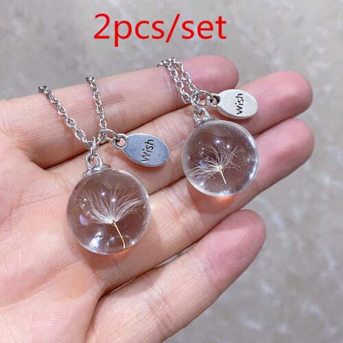 2 pieces-Hope-real necklace, dandelion seed flower jewelry-gorgeous gift ideas for friends