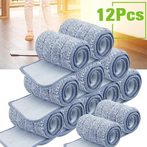 4/8/12 PCS Microfiber Mop Cloth Kitchen Floor Cleaning for Home Flat Squeeze Mop Replacement Mop Pads Household Tools