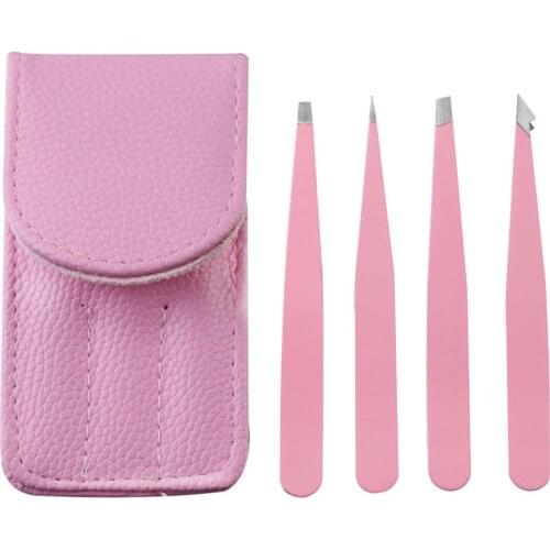 4PCS/SET Eyebrow Trimmer Tweezers Beauty Makeup Tool Professional Stainless Steel Anti-rust Coating Eyebrow Trimming Clip