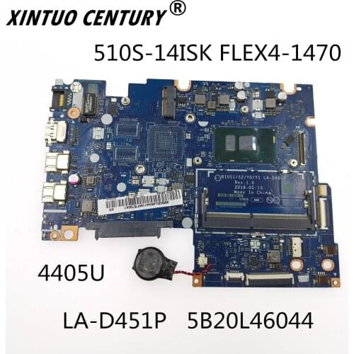 5B20L46044 For Lenovo Yoga Flex4-1470 510-14ISK LA-D451P mainboard 4405U CPU 100% test