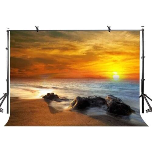 7x5ft Natural Scenery Backdrop Sunset Ocean Reef Scenery Photography Background and Studio Photography Backdrop Props