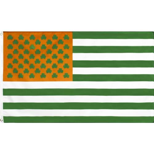 90*150cm Ireland Saint Patrick shamrock Flag for Decoration