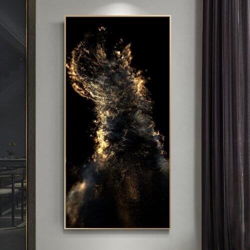 Abstract Gold Color Canvas Paintings On the Wall Art Posters And Prints Modern Art Home Decorative Pictures For Living Room Wall