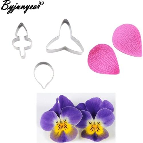 Butterfly Orchid Petal Flower Veiners Silicone Molds Fondant Gumpaste Clay Cake Decorating Tools,Sugarcraft Cutters CS187