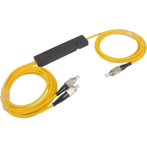 Free Shipping 1310/1550nm Dual Window 50/50 Ratio FC/UPC ABS Box Type 1x2 FBT Coupler 1*2 FBT FIber Optic Splitter