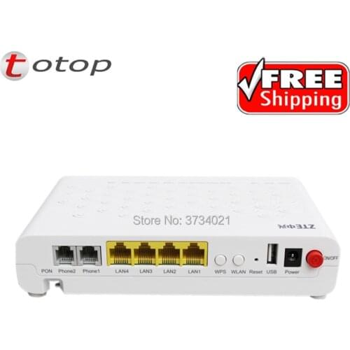 Free Shipping ZTE F660 V5 GPON ONU SC UPC With 4FE+ 2TEL+ USB+ Wifi, English Version ZTE GPON Wifi ONU FTTH ONT Modem