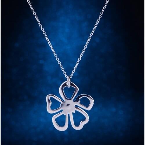 Petaline shiny silver plated Necklace 925 jewelry silver Pandant Fashion Jewelry AEDIYUQV