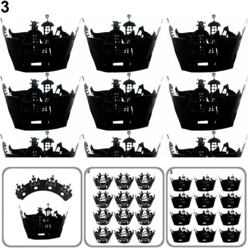 Paper 12Pcs/Set Practical Paper Halloween Cupcake Cake Wraps Lightweight Cake Wraps Safe for Baking