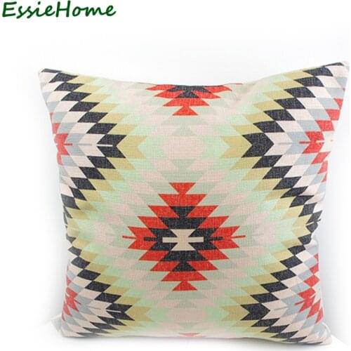 ESSIE HOME Digital Print Antique Cotton Linen Kilim Diamond Pattern Pattern Modern Decor Pillow Cushion Throw Factory Direct Sel
