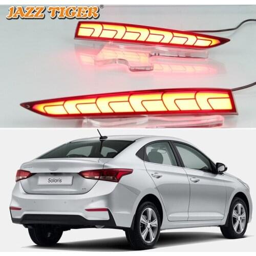 Rear Bumper Lights for Hyundai Solaris Accent 2017 2018 2019 Auto Led Stop Signal for Car Fog Lights Lada Vesta Reflectors Brake