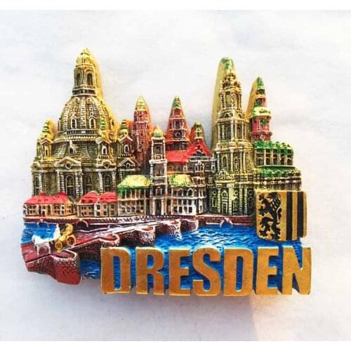 Germany Dresden landmark building three-dimensional tourist souvenir magnetic stickers refrigerator stickers