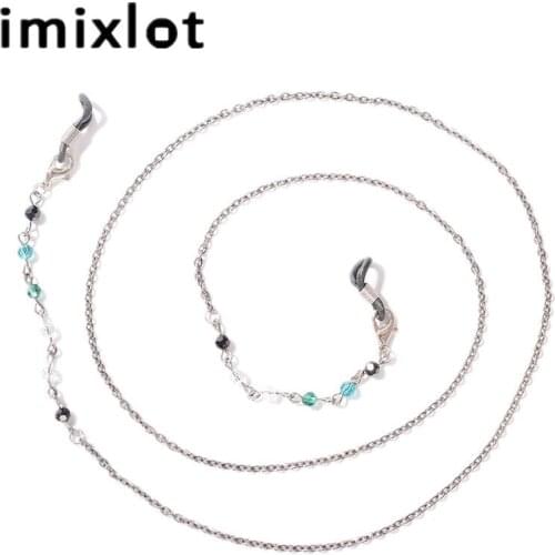Imixlot Fashion Charm Eyeglass Chain Crystal Beaded Neck Strap Anti Slip Anti-lost Glasses Chain Eyewear Cord Holder Lanyard