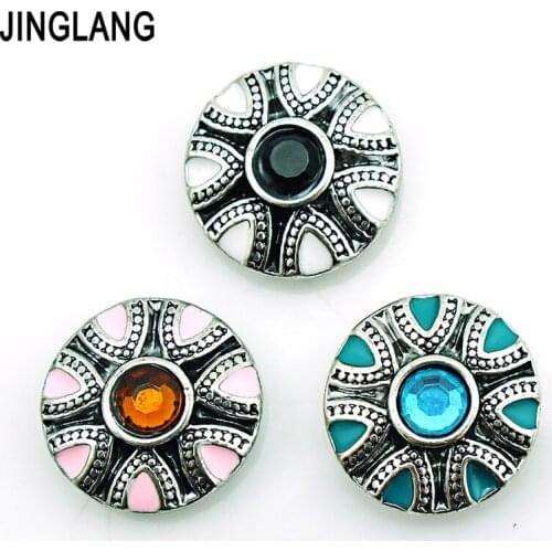 JINGLANG Free Shippings Fashion 3 Color Oils 18mm Snap Buttons For Snap Button Jewellery Interchangeable Jewelry Accessories