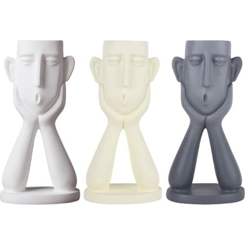 Resin Human Planter Vases European Abstract Figure Statue Crafts Adornment Flower Insert Desk Ornament Yard Garden Decoration