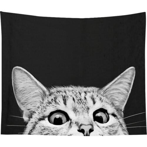 Cat Staring At You Tapestry Wall Hanging Gossip Tapestries Hippie Wall Rugs Dorm Decor Blanket 95x73cm
