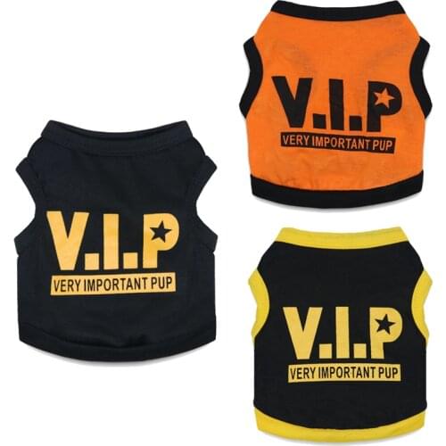 2017 New Summer Cool VIP Pattern Cotton Vest Dog Clothes for Pets Puppy Dogs Dogs Clothing
