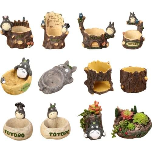 My Neighbour Totoro Figurines Vase Resin Flowerpot Ornaments Funny Succulent Plants Flower Pot Home Decor Free Shipping