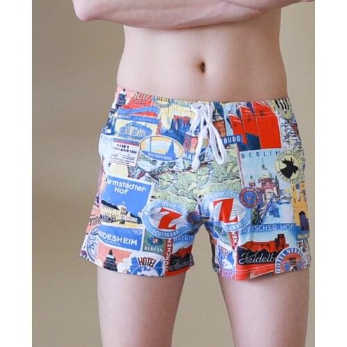 Men Beach Board Shorts Summer Swimming Trunks Male Swimwear Quick Dry Breathable Loose Print Elastic Casual Shorts
