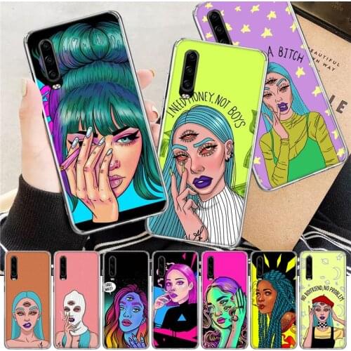 Karma Aesthetic Devil Woman Bad Girl Soft Cover Phone Case For Huawei P30 P20 P10 P40 Mate 30 20 10 Pro Lite P Smart Z Plus + Cu