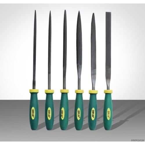 Diamond Carving Tool 6Pcs/Set Polishing Metal Glass Stone Wood Craft Needle File Set Green 140mm/160mm/180mm M29 21 Wholesales