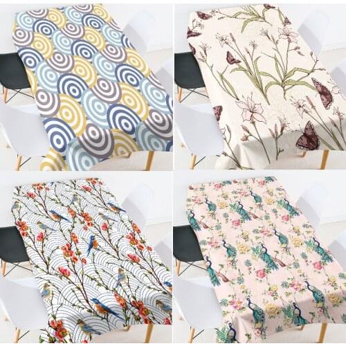 Geometric striped flowers table cloth set rectangular table tablecloth Flexible glass table protector picnic blanket table cover
