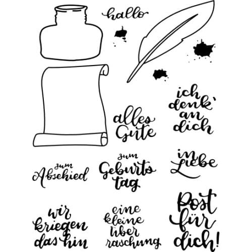 German letter Transparent Clear Silicone Stamp Seal for DIY scrapbooking photo album Decorative clear stamps c9