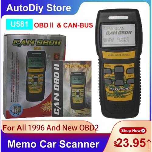 Newest Memo U581 OBD2 CAN BUS Scanner Code Reader For All 1996 AND New OBD2 Cars & Light Trucks Multi-Languages Diagnostic Tools