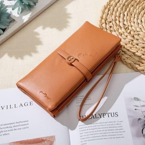 New Women PU Leather Wallet Female Purses Big Capacity Hasp Zipper Purse Ladies Long Wristlet Clutch Coin Card Hold Carteira