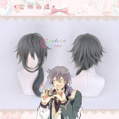 Shiina Niki Ensemble Stars Cosplay Wig Gray Halloween Party Heat Resistant Synthetic Hair+Free Wig Cap
