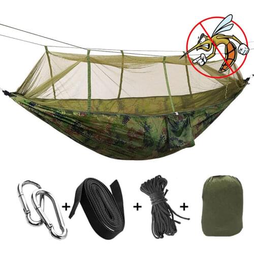 Camping Hammock Portable Outdoor Furniture 1-2 Person Hanging Bed Mosquito Hunting Fishing Beach High-Strength Hammock гамак 캠핑