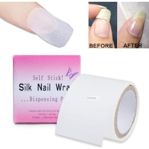 1pc Nail Silk Wrap Nail art Repair Fiberglass Self Adhesive tape Strong Protect Sticker for polish UV Gel Manicure tools
