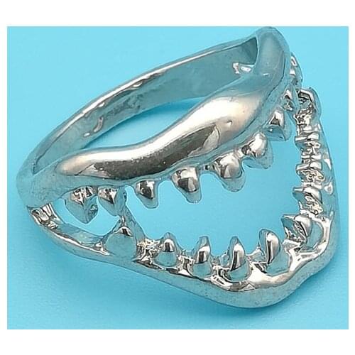 Chic Shark Tooth Hell Demon Mouth Finger Ring Goth Emo Punk Women Men Ring Fancy Dress Jewelry Gift