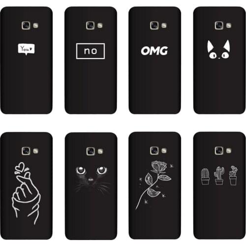 QAQsam Silicone Cover For Samsung Galaxy A5 2017 A520 A520F Case Painting Flower Cat Moon Matte Phone Cases Funda