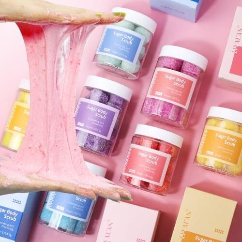 Sugar Cube Body Scrub Facial Exfoliator Scrubs Ball Whitening Removing Dead Skin Deep Cleaning Natural Vegan Private Label